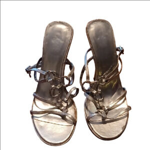 💙🌺Guess Silver Strappy Heeled Sandals